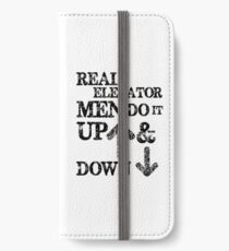 Funny Elevator Shirt & Other Gear Men Do it Up and Down iPhone Wallet/Case/Skin