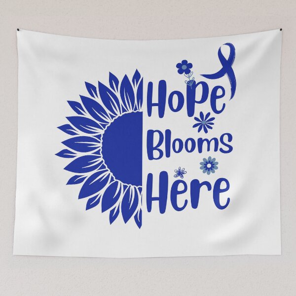 Item preview, Hope Booms Here Blue Ribbon Colon Cancer Awareness Month  designed and sold by SchlossInspire.