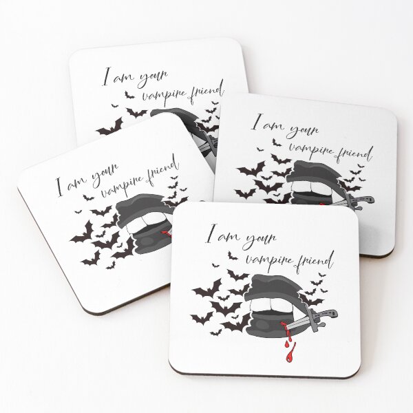 Item preview, I am your vampire friend. Black lips with fangs pierced by a dagger. The bats. designed and sold by Anastasiia Yurevych.
