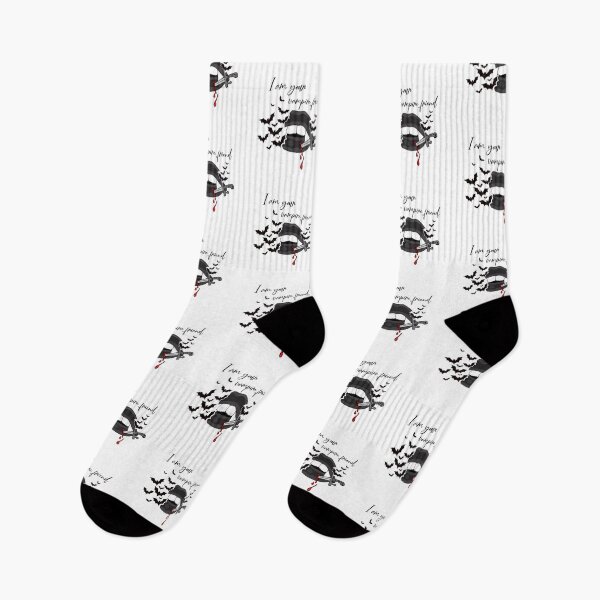 Item preview, I am your vampire friend. Black lips with fangs pierced by a dagger. The bats. designed and sold by Anastasiia Yurevych.