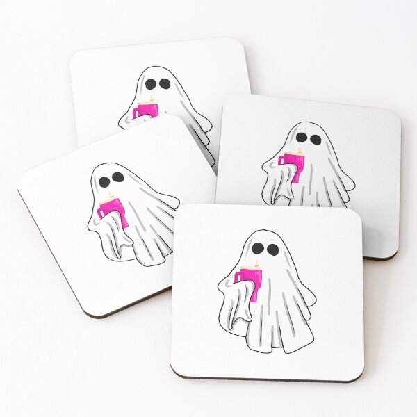 Item preview, ghost with pink cup designed and sold by kikachu03.