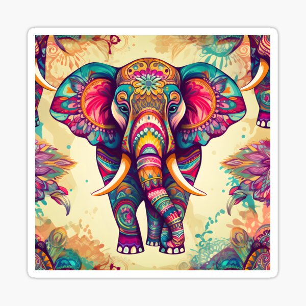 Item preview, Colorful of forest thai elephant designed and sold by RainbowDreamm.