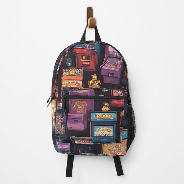 Item preview, A nostalgic arcade cabinet with pixelated characters. designed and sold by SmiIing-121.