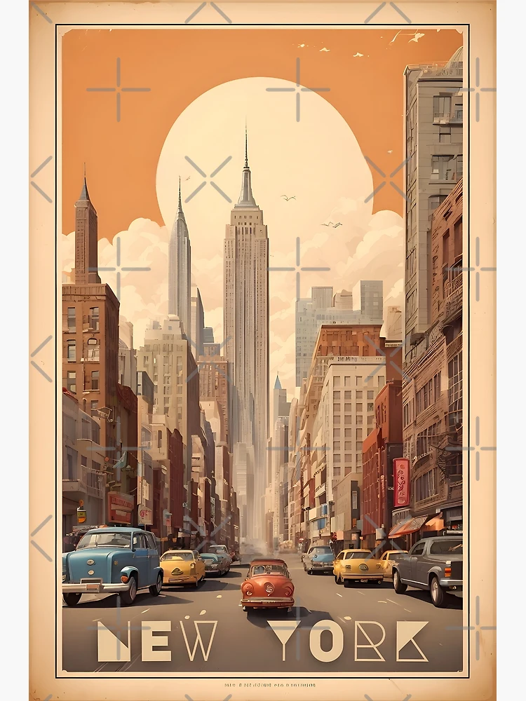 Vintage Manhattan Poster: Nostalgic NYC Vibes