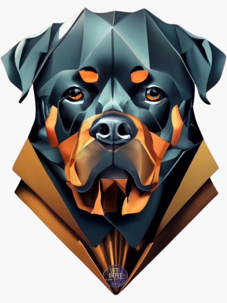 Rottweiler, an unconditional love, origami, 3d render, very ...