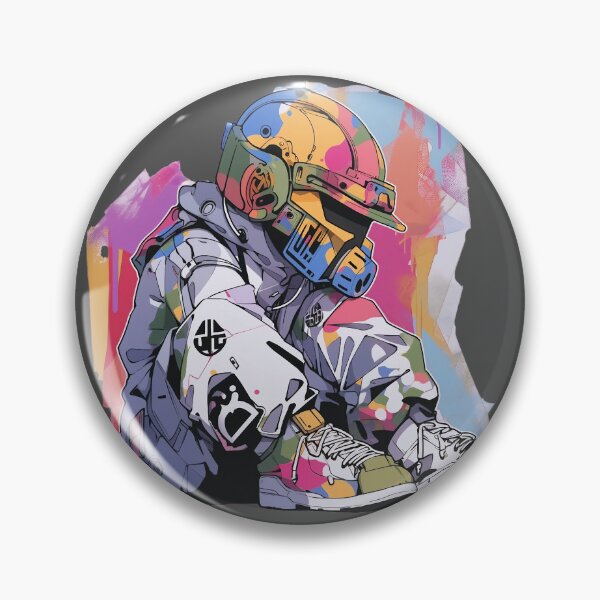 Item preview, Colorful futuristic rider sitting on ground designed and sold by Quixline.