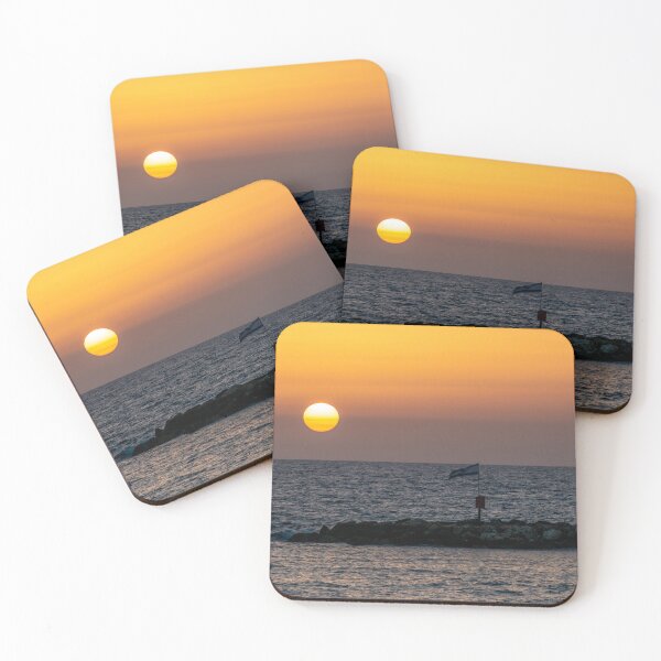 Item preview, Tel Aviv sea sunset with a flag, Mediterranean Sea designed and sold by Alexander Peterson.