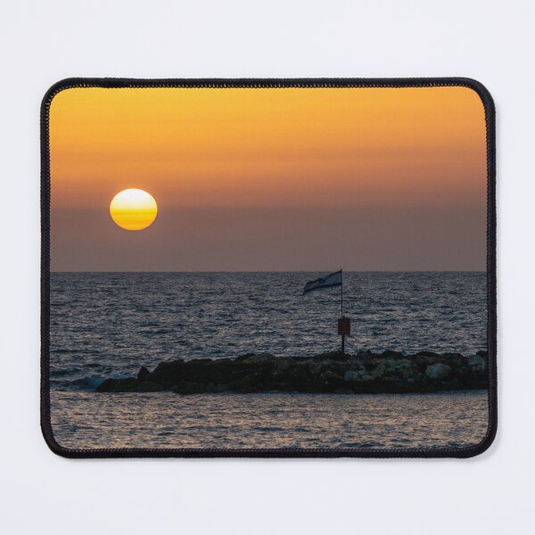 Item preview, Tel Aviv sea sunset with a flag, Mediterranean Sea designed and sold by Alexander Peterson.