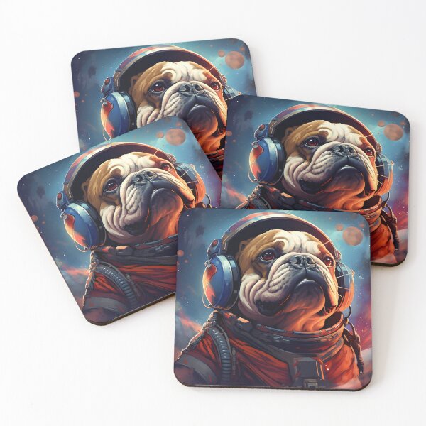 Item preview, A bulldog is ready to explore the unknown, with a spacesuit and a sense of adventure. designed and sold by YoulStyle.