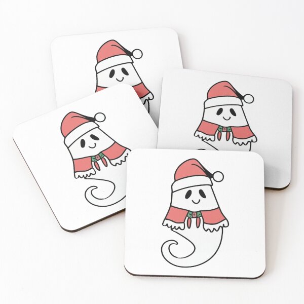 Item preview, Cute Christmas Ghost with Santa Hat designed and sold by witch-night.