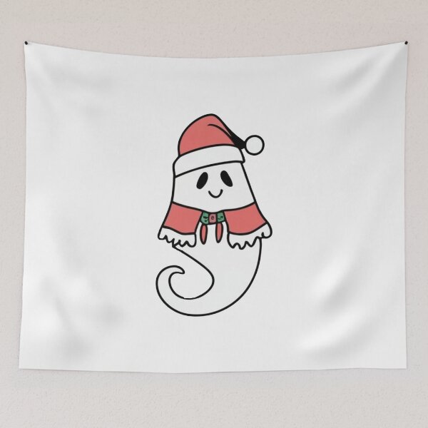 Item preview, Cute Christmas Ghost with Santa Hat designed and sold by witch-night.