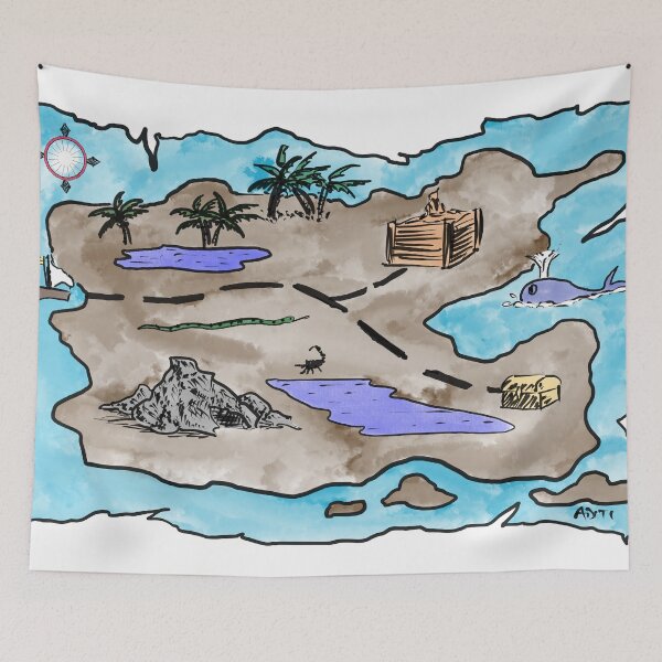 Item preview, Colourful Treasure Map designed and sold by aditikkumar.