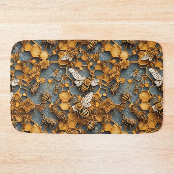 Item preview, Honeycomb Bee Pattern designed and sold by Imaginaria Inkworks.