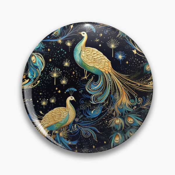 Item preview, Majestic Gold & Aqua Peacocks designed and sold by SukiCreatives.