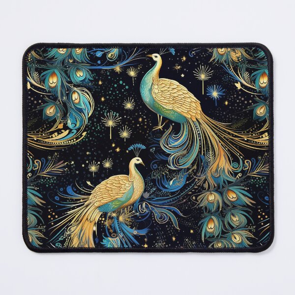 Item preview, Majestic Gold & Aqua Peacocks designed and sold by SukiCreatives.
