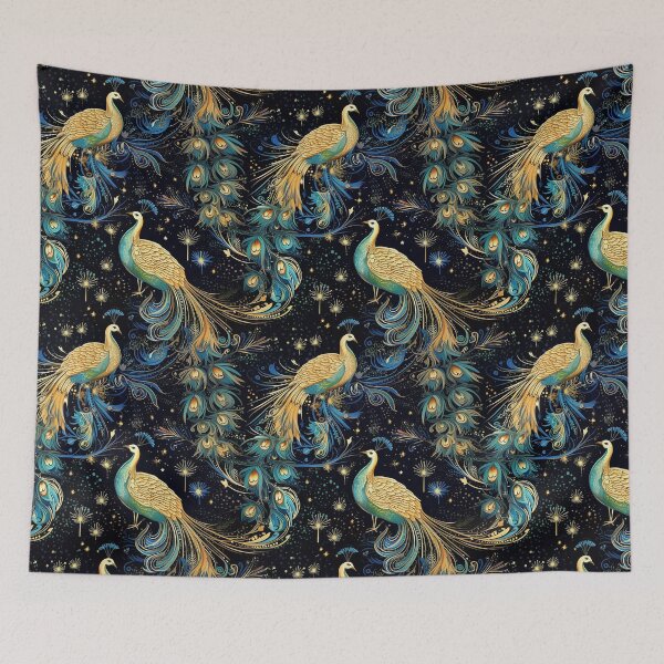Item preview, Majestic Gold & Aqua Peacocks designed and sold by SukiCreatives.