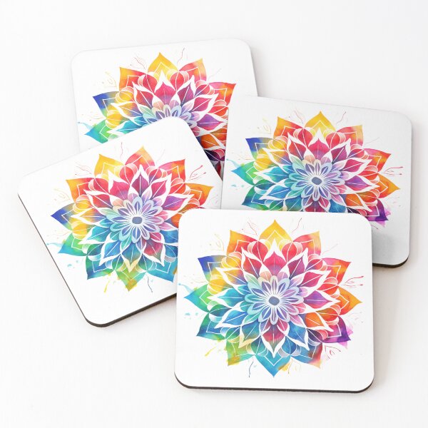 Item preview, Mandala, zen flower , colorful floral sticker, for yoga and focus of attention   designed and sold by MartynGrey.