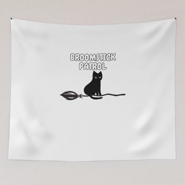 Item preview, Broomstick patrol cat designed and sold by FunkyMelon.