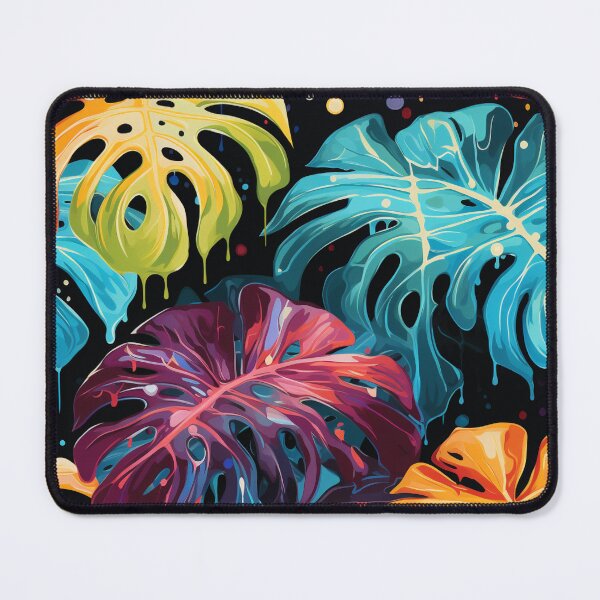 Item preview, Rainbow monstera pattern designed and sold by BloodRubyz.