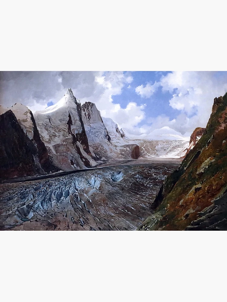 Grossglockner Pass, Austrian Alps east of the Brenner Pass, and Pasterze  Glacier alpine mountain landscape masterpiece painting by Thomas Ender | ...