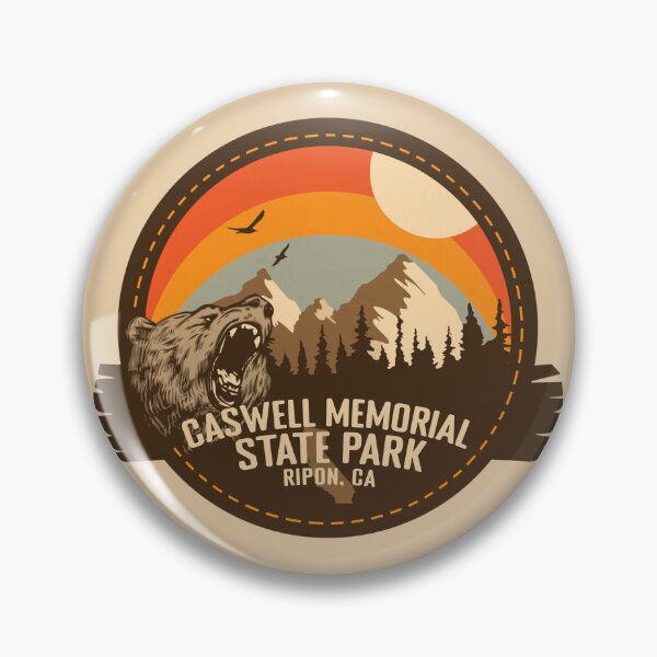 Item preview, Caswell Memorial State Park California - CA Retro Souvenir Badge designed and sold by mountainfad.