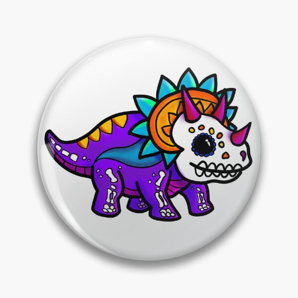 Item preview, Triceratops de calavera de azúcar inspirado en el Día de los Muertos designed and sold by Fr0mtheMachine.