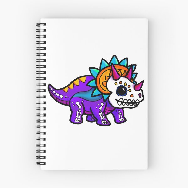 Item preview, Day of the Dead inspired Sugar Skull Triceratops designed and sold by Fr0mtheMachine.