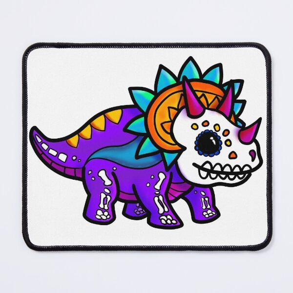Item preview, Day of the Dead inspired Sugar Skull Triceratops designed and sold by Fr0mtheMachine.