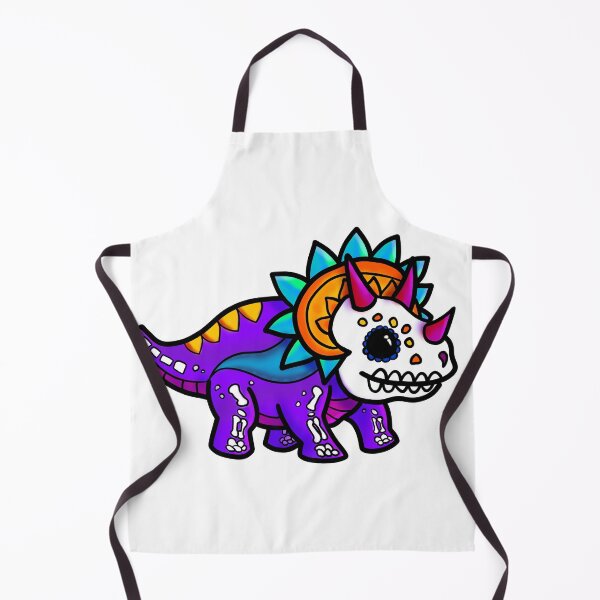 Item preview, Day of the Dead inspired Sugar Skull Triceratops designed and sold by Fr0mtheMachine.