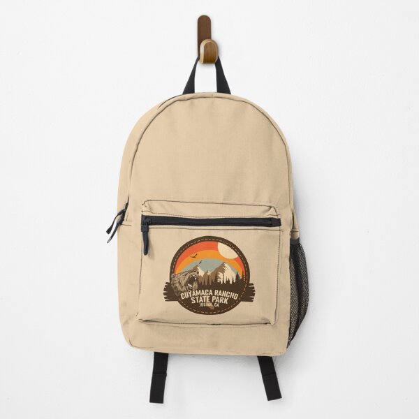 Vista previa del artículo con la obra «Parque estatal Cuyamaca Rancho, California: insignia de recuerdo retro de California», diseñado y vendido por mountainfad.