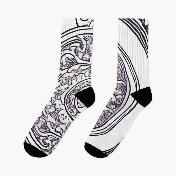 Item preview, Dibujo abstracto de metalistería de dragón chino en blanco y negro designed and sold by beddreams.