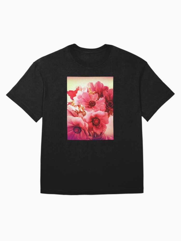 Thumbnail 3 of 7, Oversized T-Shirt, Pink Velvet Floral Art - Pink Flower Design - Romantic designed and sold by OneDayArt.