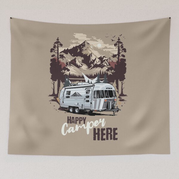 Item preview, Happy camper - Campingworld  - Rv Resort - Outdoor Activities - Adventurous Days Out -  Outdoor life – Exploretheworld  designed and sold by JansenGS.