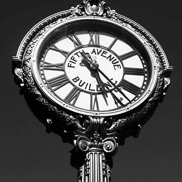 Artwork thumbnail, Tick Tock on 5th - Black and White Photography - New York City Art by OneDayArt