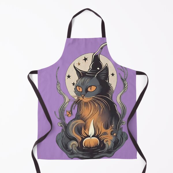 Item preview, Vintage Witch Cat Familiar Halloween Art designed and sold by purrfect pattern.