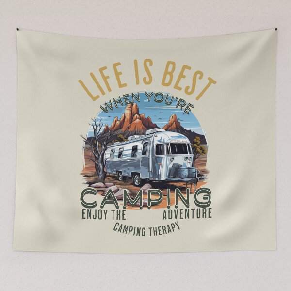 Item preview, Happy camper - Campingworld  - Rv Resort - Outdoor Activities - Adventurous Days Out -  Outdoor life – Exploretheworld  designed and sold by JansenGS.