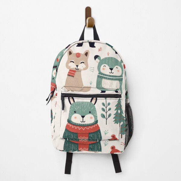 Item preview, Set of cute animals in warm winter clothes. Hand drawn vector illustration. designed and sold by Aonsnoopy.