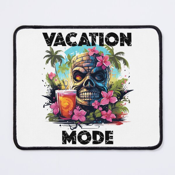 Item preview, Tiki Statue Next To Beer - Vacation Mode (Black Lettering) designed and sold by VelvetRoom.