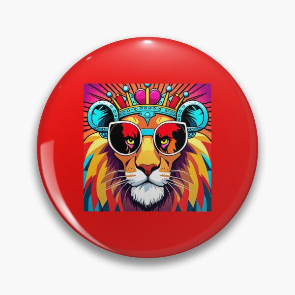 Item preview, King of lion crown pop art lion portrait wearing sunglasses and crown  designed and sold by 4Rich.