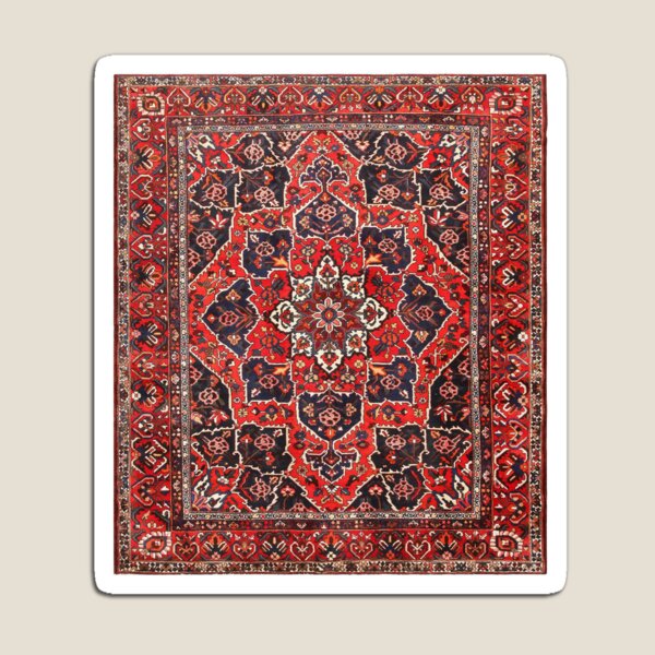 Tufted carpet / loop pile / Bakhtiari Rug | Antique Persian Bakhtiari Carpet wool  Magnet