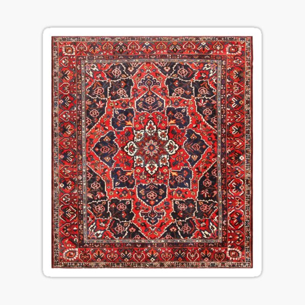 Tufted carpet / loop pile / Bakhtiari Rug | Antique Persian Bakhtiari Carpet wool  Sticker