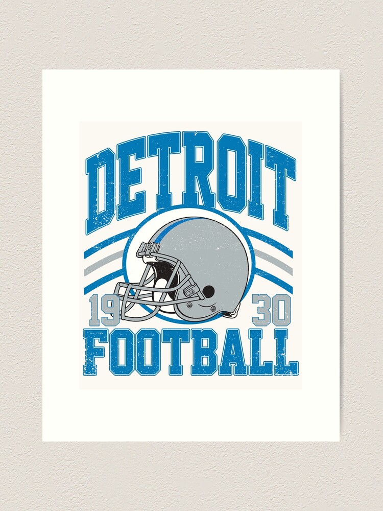 NFL DETROIT LIONS Vintage Retro Print Football 100% Cotton 