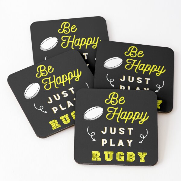 Item preview, Be Happy Just Play Rugby yellow designed and sold by Theia-Creations.