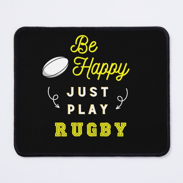 Item preview, Be Happy Just Play Rugby yellow designed and sold by Theia-Creations.