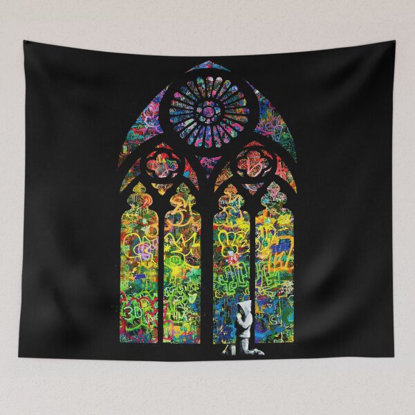 Item preview, Banksy Stained Glass Church Window designed and sold by WE-ARE-BANKSY.