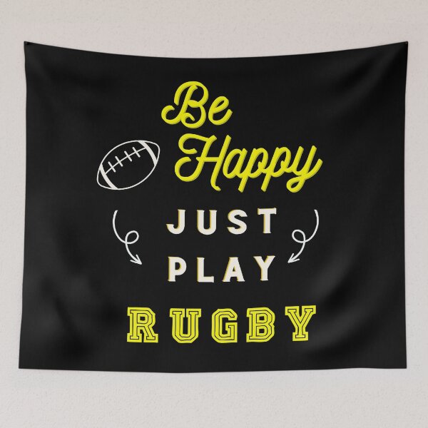 Item preview, Be Happy Just Play Rugby - Yellow designed and sold by Theia-Creations.