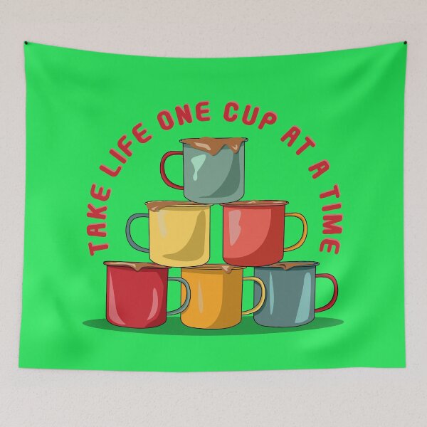Item preview, Colorful Coffee Cup Pyramid - Motivational Java Delight designed and sold by Fun Funky Designs.