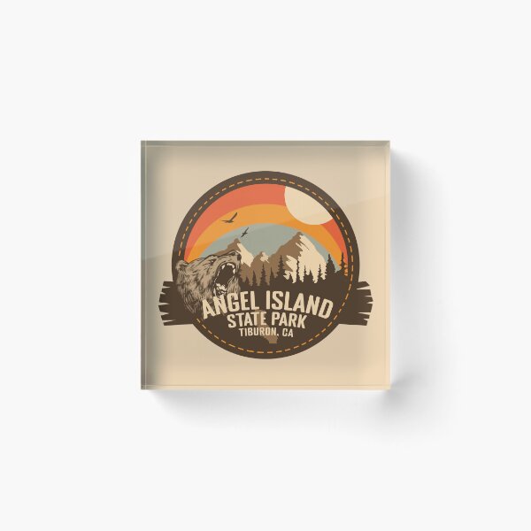 Item preview, Angel Island State Park California - CA Retro Souvenir Badge designed and sold by mountainfad.
