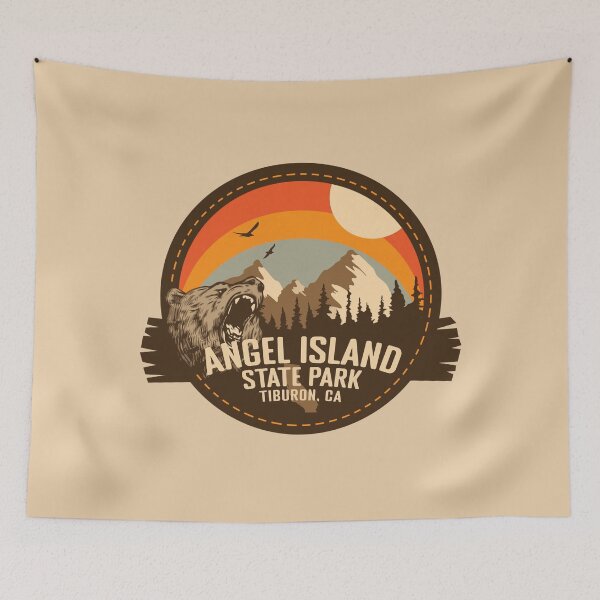 Item preview, Angel Island State Park California - CA Retro Souvenir Badge designed and sold by mountainfad.