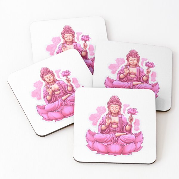 Item preview, Pink Buddha Statue , abstract bright designer sticker ,  maditate with buddha symbol designed and sold by MartynGrey.
